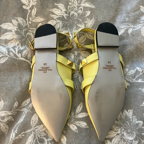 Valentino Roman Stud Metallic Flats - Picture 8 of 10